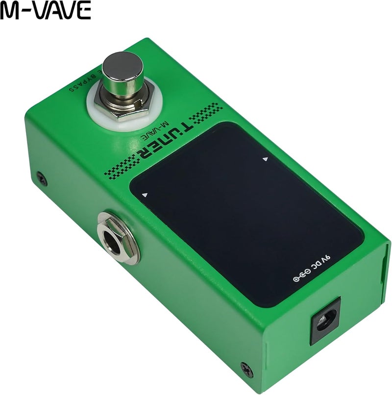 IOppWin High-Precision Chromatic Guitar Tuner Pedal - Compact Metal True Bypass Stompbox with LED Display for Bass, 12-String Guitar & Instruments, 12Hz-4186Hz Range (Green) - Image 2
